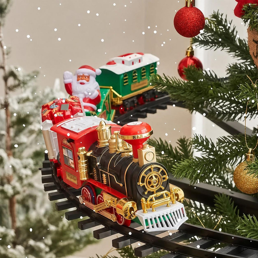 Christmas Tree Train Set with Lights, Around-the-Tree Holiday Railway Decoration for Home Display [YQT:BZT-261014-001:941480977c9636c4]