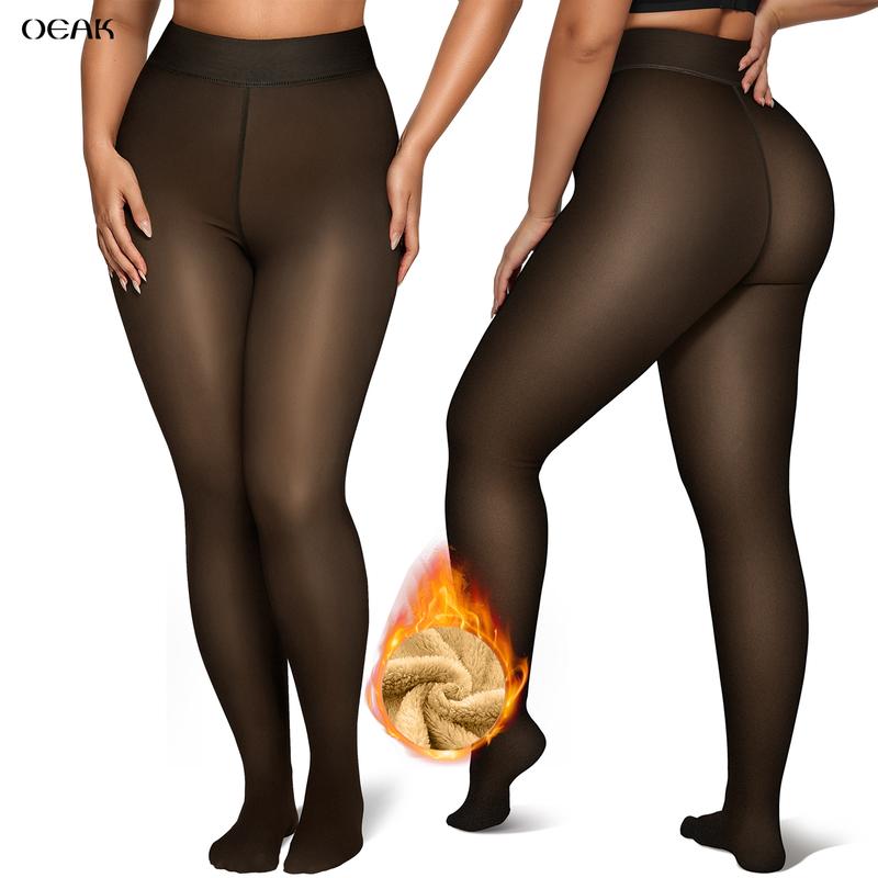 Women's Fleece Lined Tights, Sheer Look Thermal High Waisted Footed Pantyhose for Winter [YQT:BZT-261019-002:6428820eec2415a3]