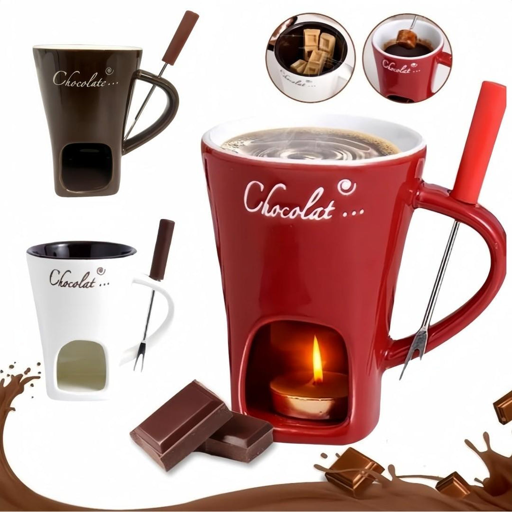 Ceramic Ice Cream Cup Set of 2 with Forks, 5 oz Novelty Dessert and Coffee Cups [YQT:BZT-261015-005:4fdd3d0781be2015]