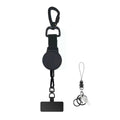 Black Retractable Phone Tether and Keychain with Locking Carabiner Clip [YQT:BZ-261005-001:fd8cbd4342eb4164]
