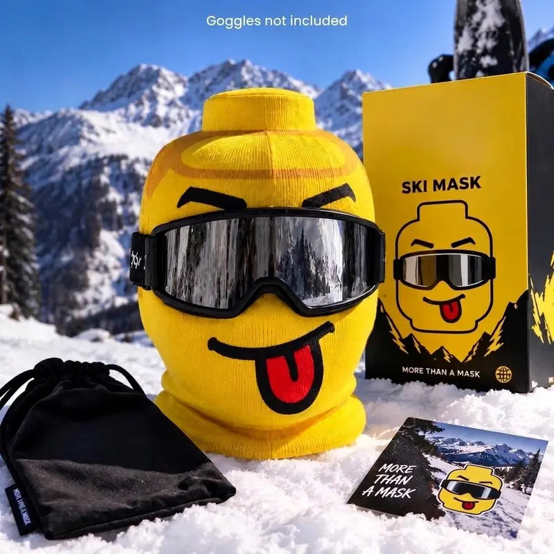 Funny Yellow Cartoon Face Ski Mask Balaclava with Toy Head Design [YQT:BZ-261010-004:a0baf610091ced7a]