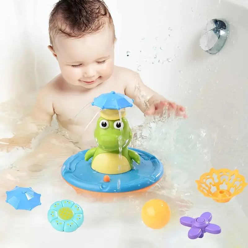 Light Up Crocodile Bath Toy with Water Fountain and Floating Base [YQT:BZ-261010-007:596bc4ca72f22589]