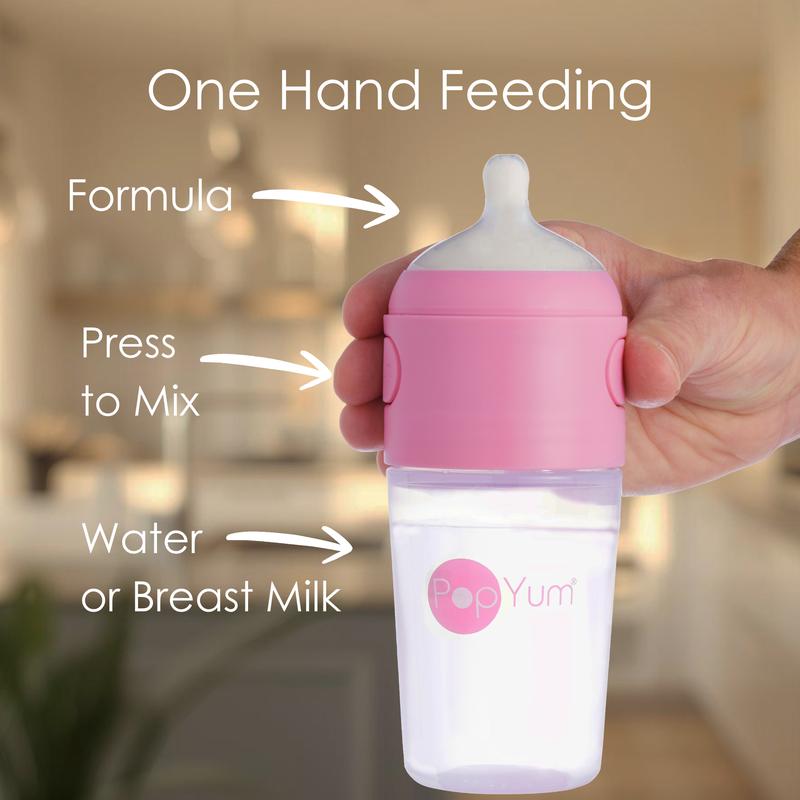 Pink 9 oz Formula Mixing Baby Bottle 3-Pack with Separate Formula Chamber and Medium Flow Nipples [YQT:BZT-261014-005:7df84dbb6d48bd45]