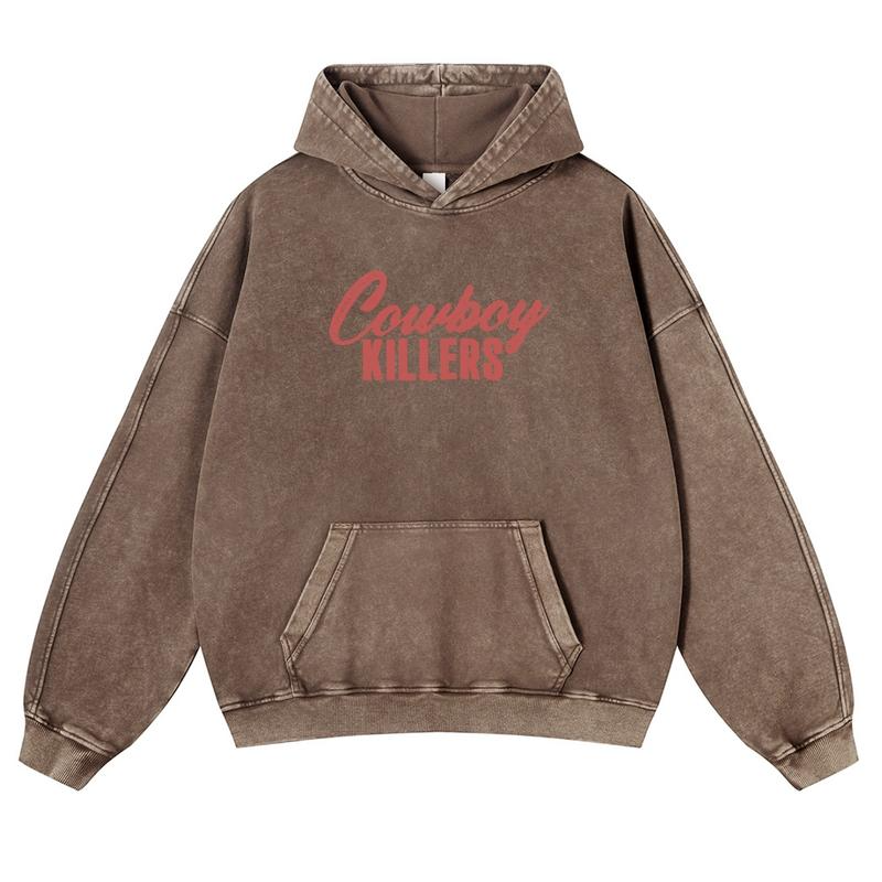 Cowboy Killers Skeleton Cowboy Graphic Hoodie with Vintage Western Back Print