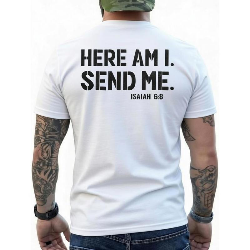 Here Am I Send Me Isaiah 6:8 Christian Faith Bible Verse Graphic Shirt