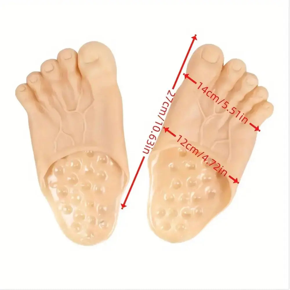 Funny Oversized Barefoot Slippers with Sculpted Toes and Skin Tone Design [YQT:BZ-261012-001:6662084dde2d4293]