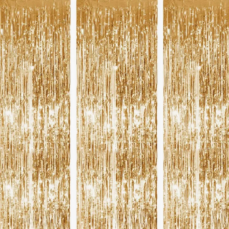 Foil Fringe Curtain Streamers for Party Photo Backdrops, 3 Count [YQT:BZ-261008-002:1cba7a293eee12fb]