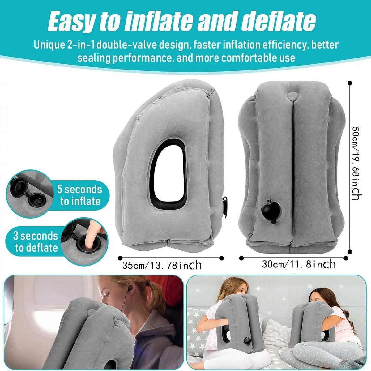 Inflatable Travel Pillow with Head Opening and Side Arm Openings [YQT:BZ-261010-002:5dd463b8cc21e694]