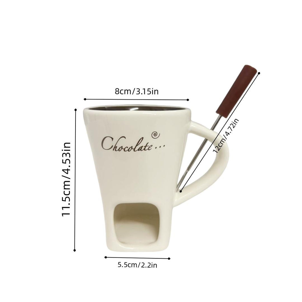 Ceramic Ice Cream Cup Set of 2 with Forks, 5 oz Novelty Dessert and Coffee Cups [YQT:BZT-261015-005:ccde7e64346bcac5]