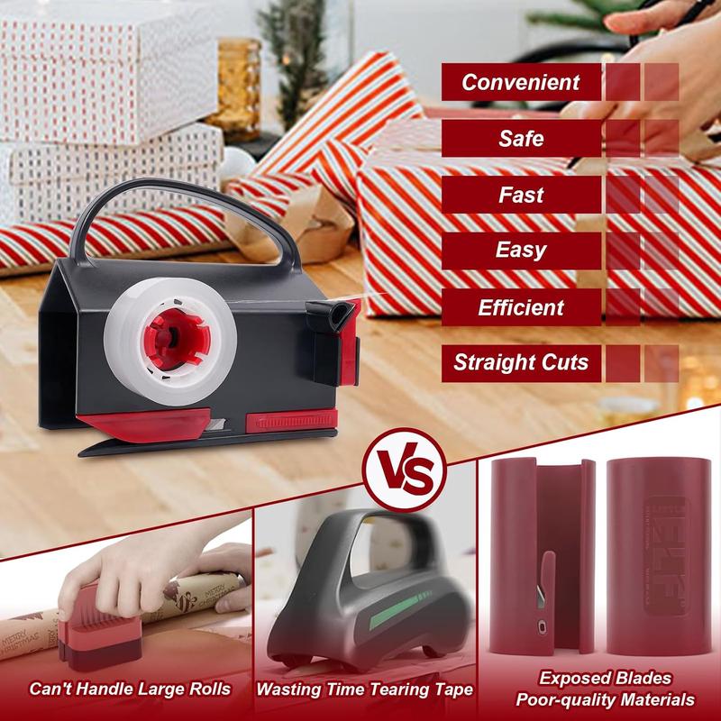 Wrapping Paper Cutter and Tape Dispenser 2 Pack, Sliding Gift Wrap Cutter for Straight Clean Cuts [YQT:BZT-261015-004:d4a5e6ae6c3cd975]