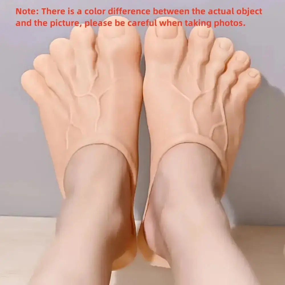 Funny Oversized Barefoot Slippers with Sculpted Toes and Skin Tone Design [YQT:BZ-261012-001:4576416bf6468533]
