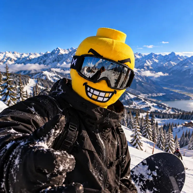 Funny Yellow Cartoon Face Ski Mask Balaclava with Toy Head Design [YQT:BZ-261010-004:5ca1c2357abc096d]