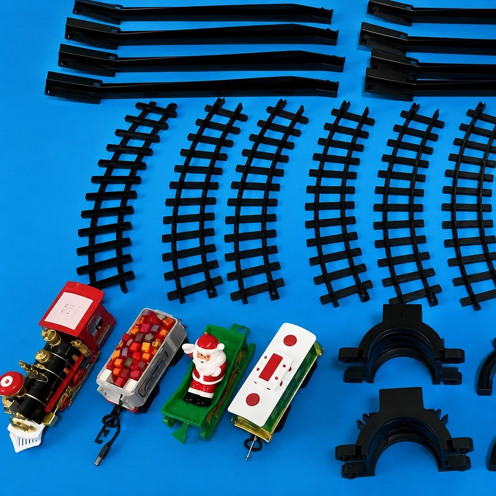 Christmas Tree Train Set with Lights, Around-the-Tree Holiday Railway Decoration for Home Display [YQT:BZT-261014-001:95eb5a95d7b722f3]