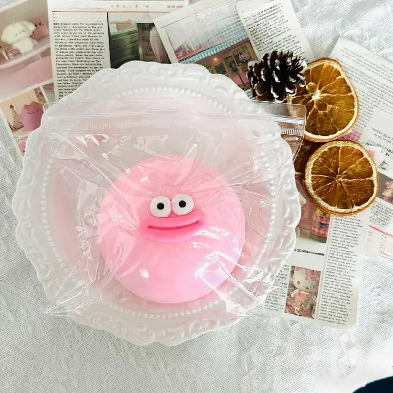 Round Dumpling Squishy Toy with Big Eyes and Smiling Mouth [YQT:BZ-261010-005:131bb27d495e181f]