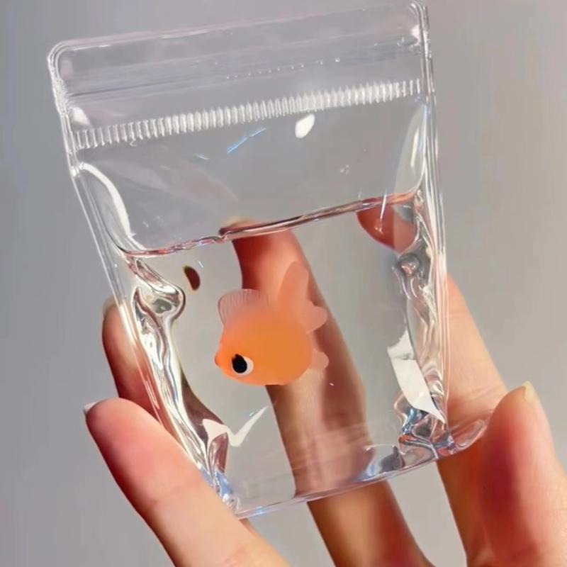 Cute Orange Goldfish Squeeze Toy in a Clear Pouch Design [YQT:BZ-261014-001:c84e0a7f56ba5804]