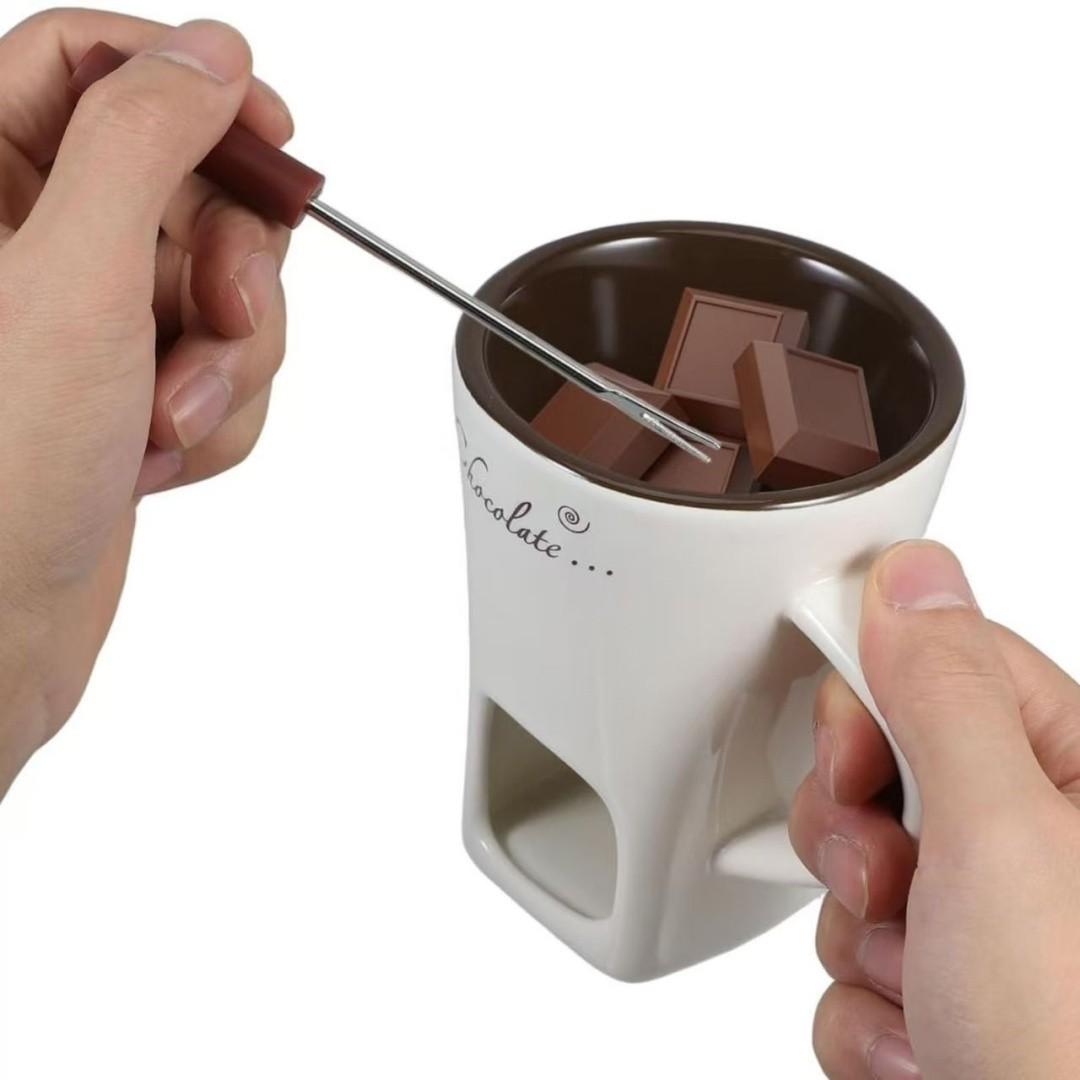 Ceramic Ice Cream Cup Set of 2 with Forks, 5 oz Novelty Dessert and Coffee Cups [YQT:BZT-261015-005:f45a3f96abc971c6]