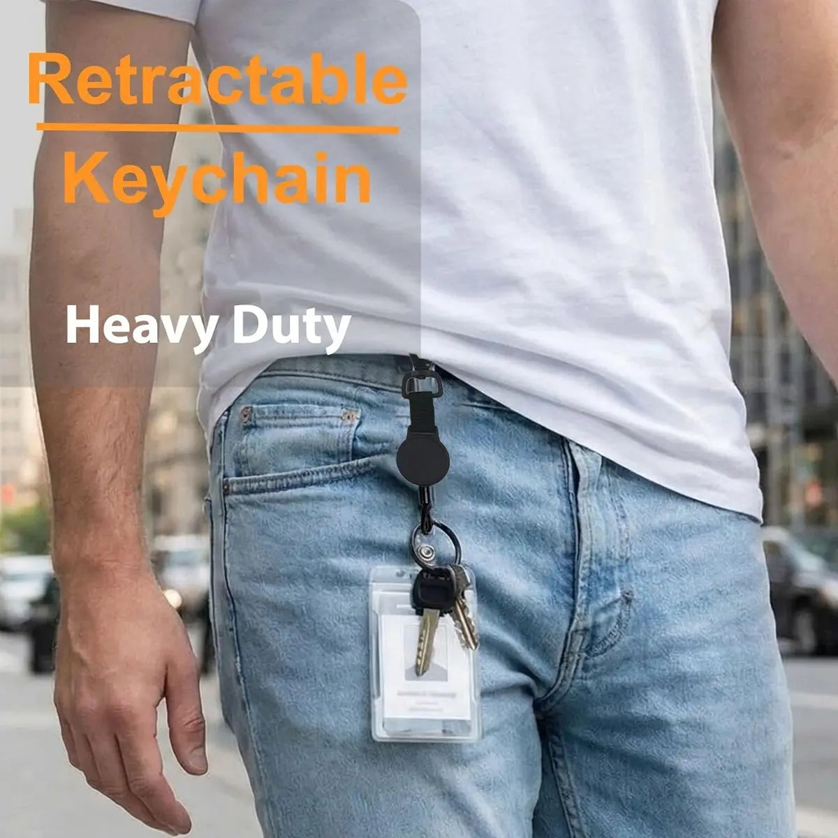 Black Retractable Phone Tether and Keychain with Locking Carabiner Clip [YQT:BZ-261005-001:0e6856c7a6bef958]