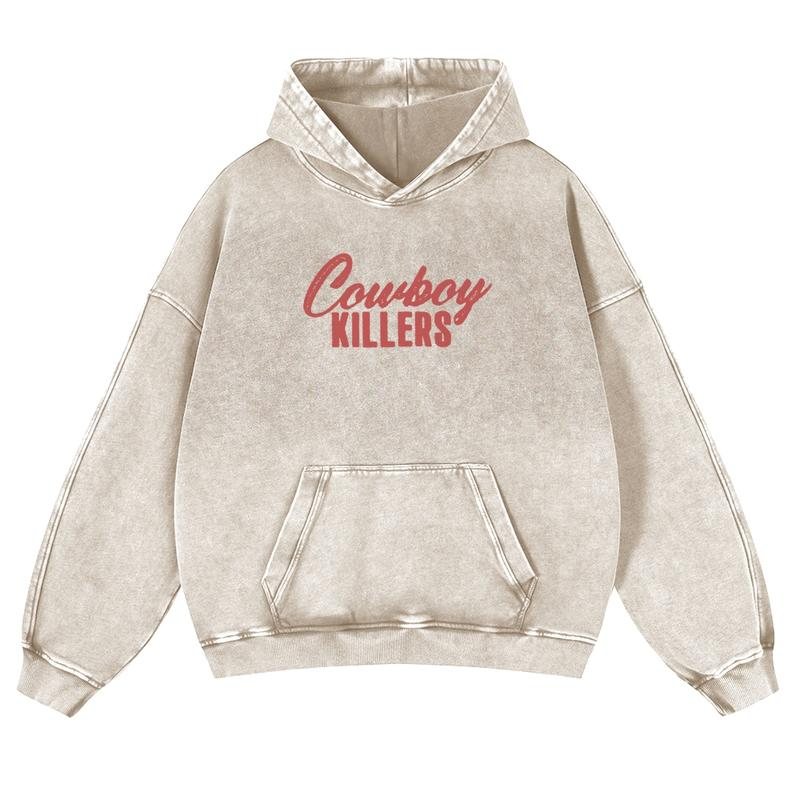 Cowboy Killers Skeleton Cowboy Graphic Hoodie with Vintage Western Back Print