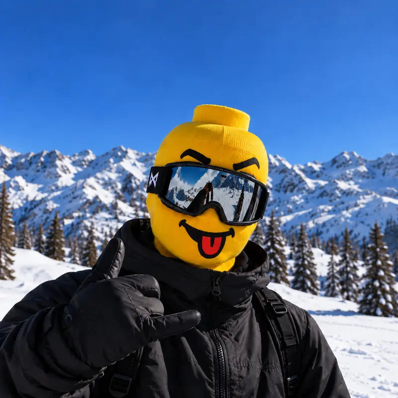 Funny Yellow Cartoon Face Ski Mask Balaclava with Toy Head Design [YQT:BZ-261010-004:a56e59936667ce77]