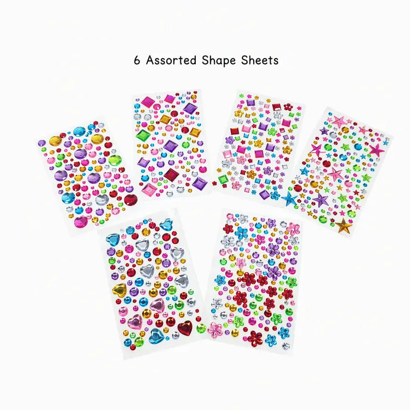 Self-Adhesive Rhinestone Gem Stickers with Assorted Shapes and Chains, 10 Sheets [YQT:BZ-261006-001:711aacda51e0c001]