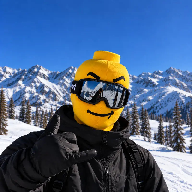 Funny Yellow Cartoon Face Ski Mask Balaclava with Toy Head Design [YQT:BZ-261010-004:4005e833817fcf45]