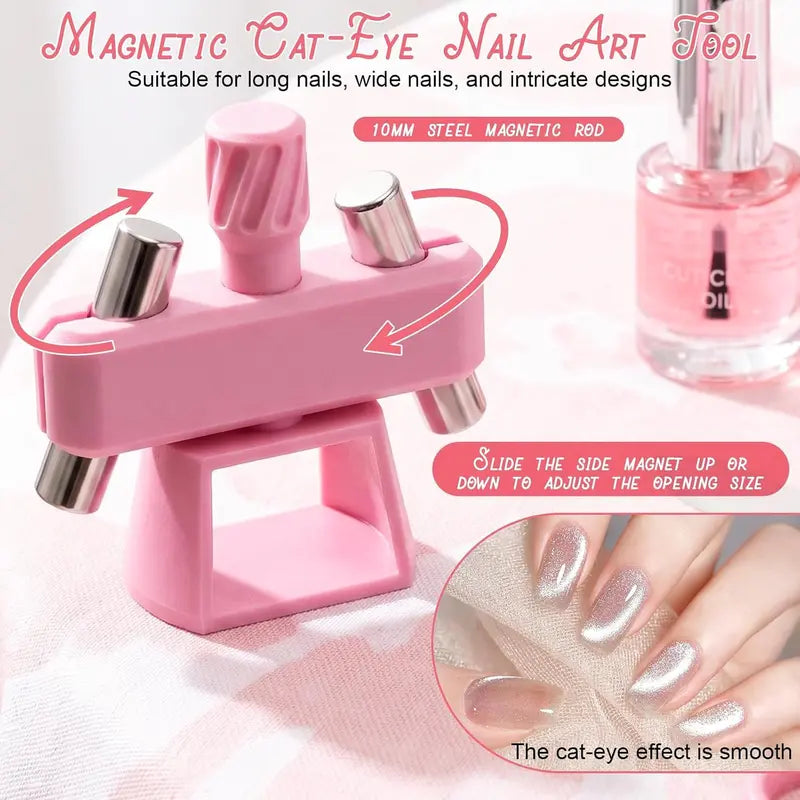 Adjustable Magnetic Cat Eye Nail Art Tool with Detachable Base [YQT:BZ-261005-002:73b53eea40f18695]