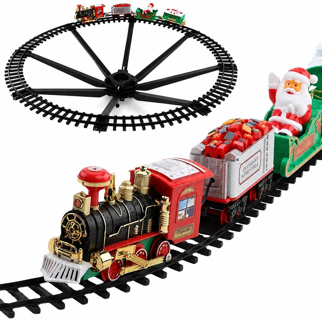Christmas Tree Train Set with Lights, Around-the-Tree Holiday Railway Decoration for Home Display [YQT:BZT-261014-001:b52a9f3a3bd23699]