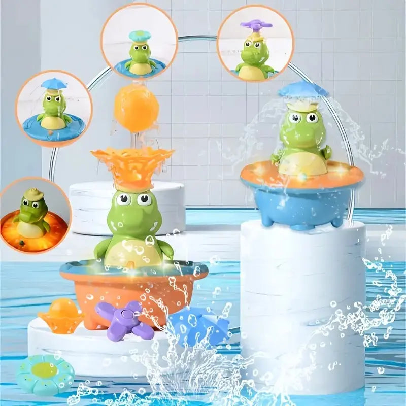 Light Up Crocodile Bath Toy with Water Fountain and Floating Base [YQT:BZ-261010-007:69725420661fa1d9]