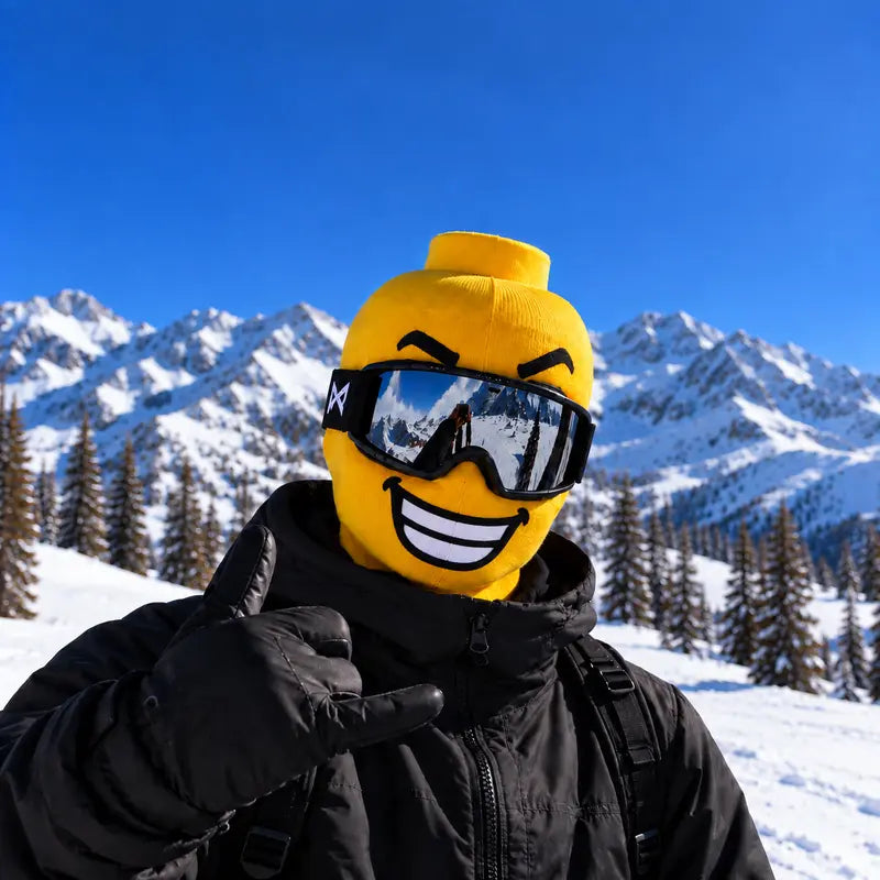 Funny Yellow Cartoon Face Ski Mask Balaclava with Toy Head Design [YQT:BZ-261010-004:5116ec6ca3e6d251]