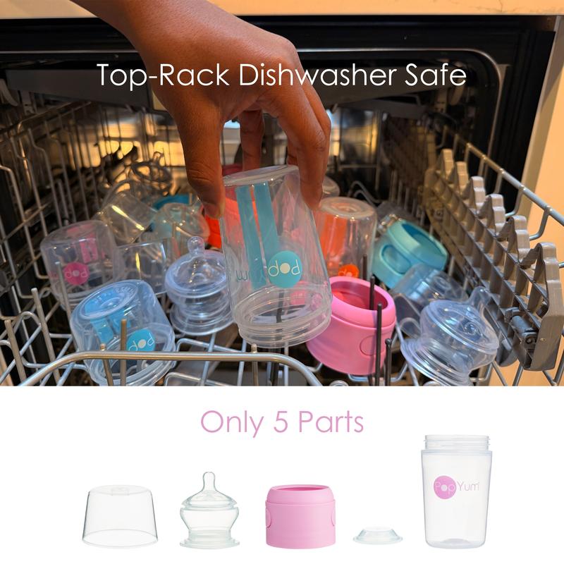 Pink 9 oz Formula Mixing Baby Bottle 3-Pack with Separate Formula Chamber and Medium Flow Nipples [YQT:BZT-261014-005:c6f0217cd9eede32]