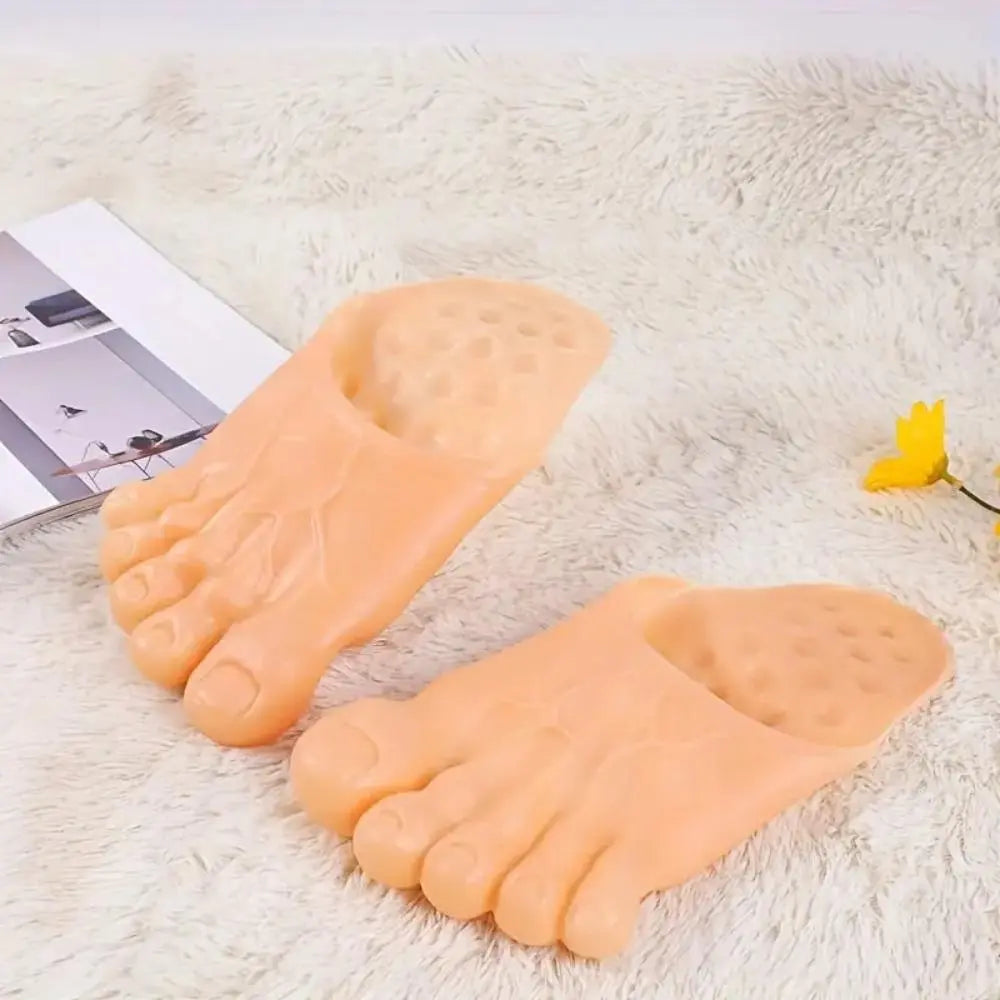 Funny Oversized Barefoot Slippers with Sculpted Toes and Skin Tone Design [YQT:BZ-261012-001:2c45e5bbf828ba61]