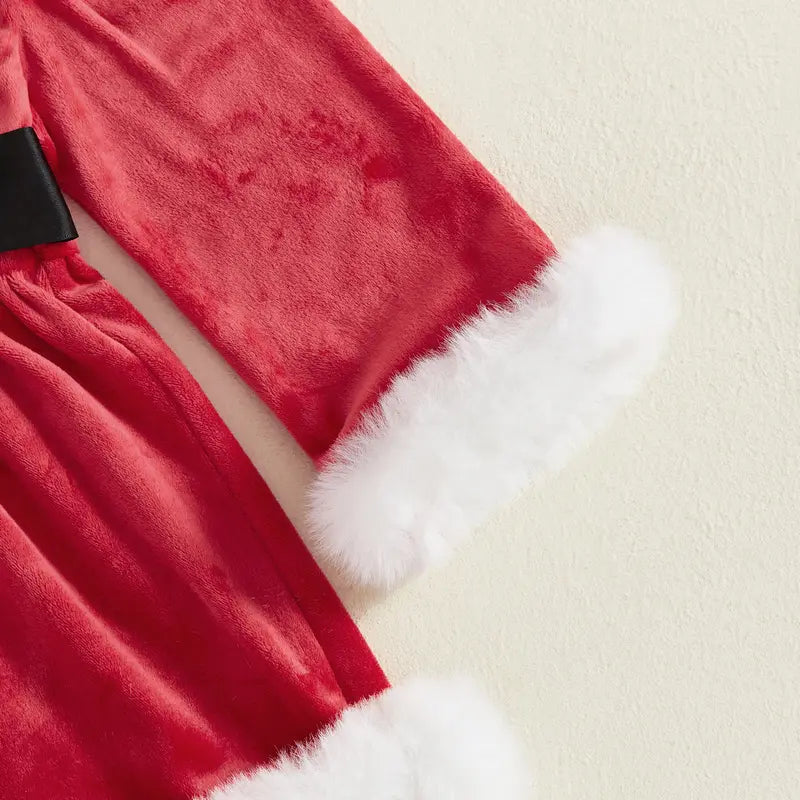 Toddler Girl Red Santa Style Long Sleeve Christmas Dress with White Trim [YQT:BZ-261008-003:8786b8173f350009]