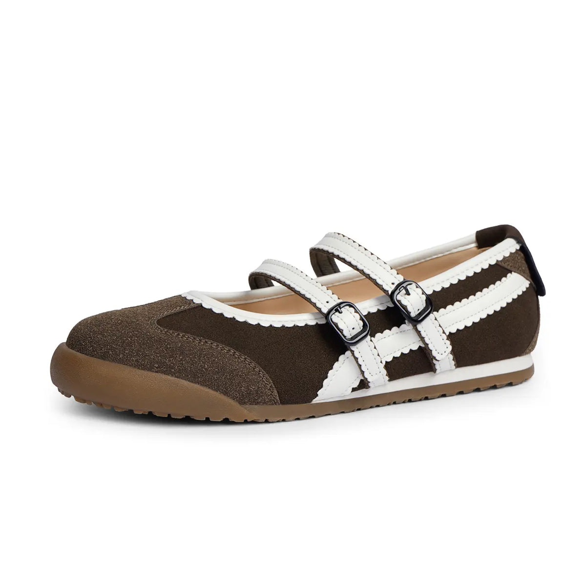 Women's Double Strap Mary Jane Ballet Flats with Scalloped Trim [YQT:ULO-260921-004:c6ca884cd2c96f65]