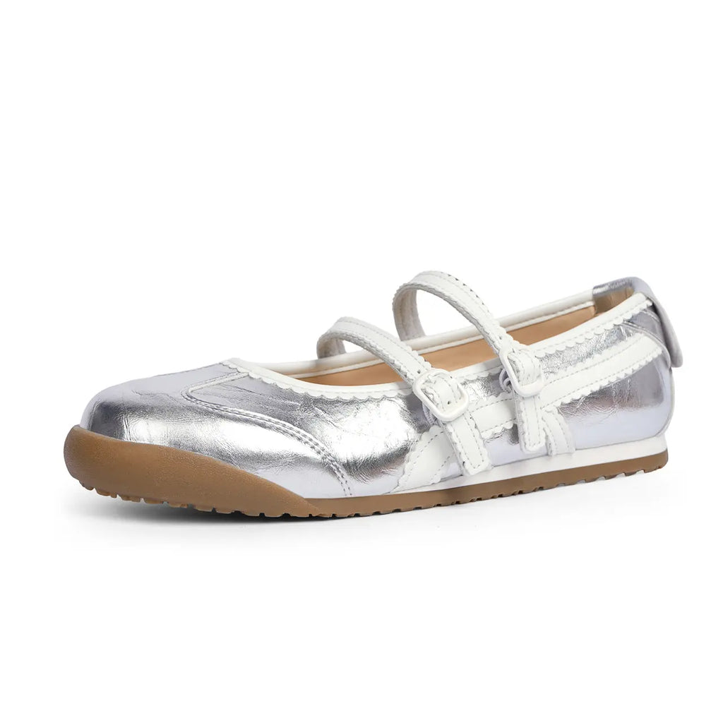Women's Double Strap Mary Jane Ballet Flats with Scalloped Trim [YQT:ULO-260921-004:0d243dfed217499c]