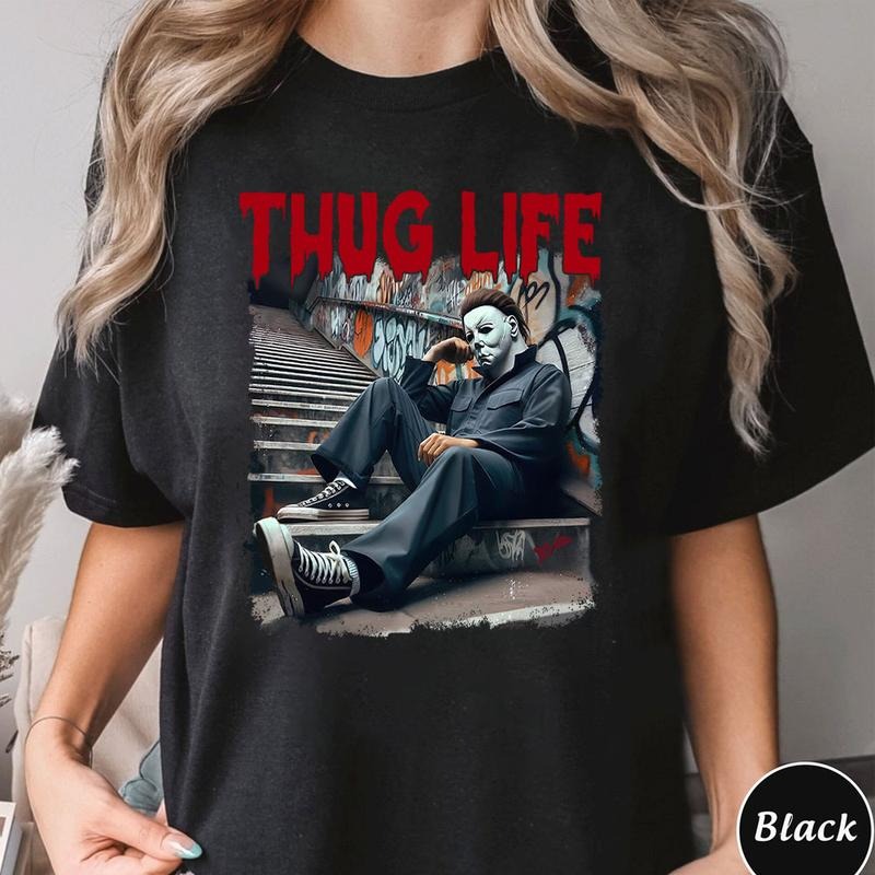 Halloween ThugLife Horror Characters TShirt, Every Characters Tee Shirt