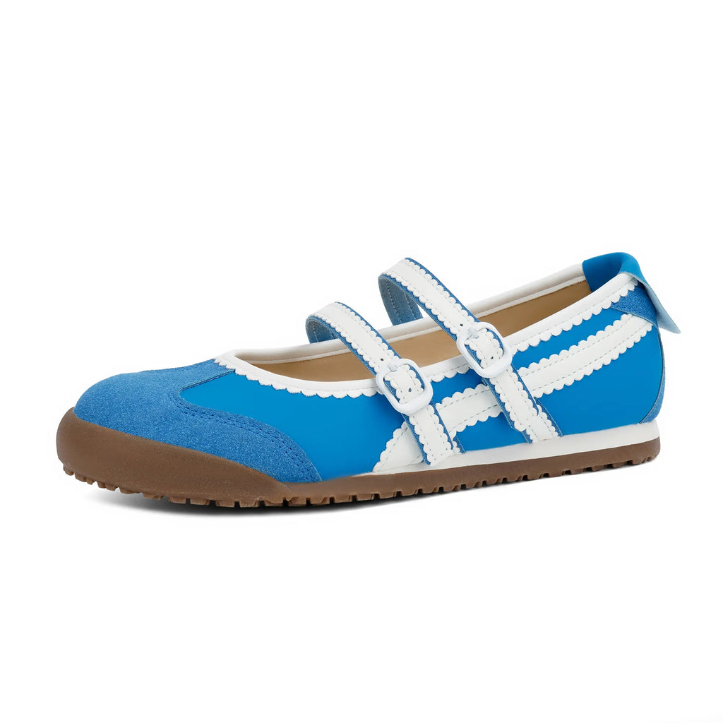 Women's Double Strap Mary Jane Ballet Flats with Scalloped Trim [YQT:ULO-260921-004:d8d0373c36e385a1]