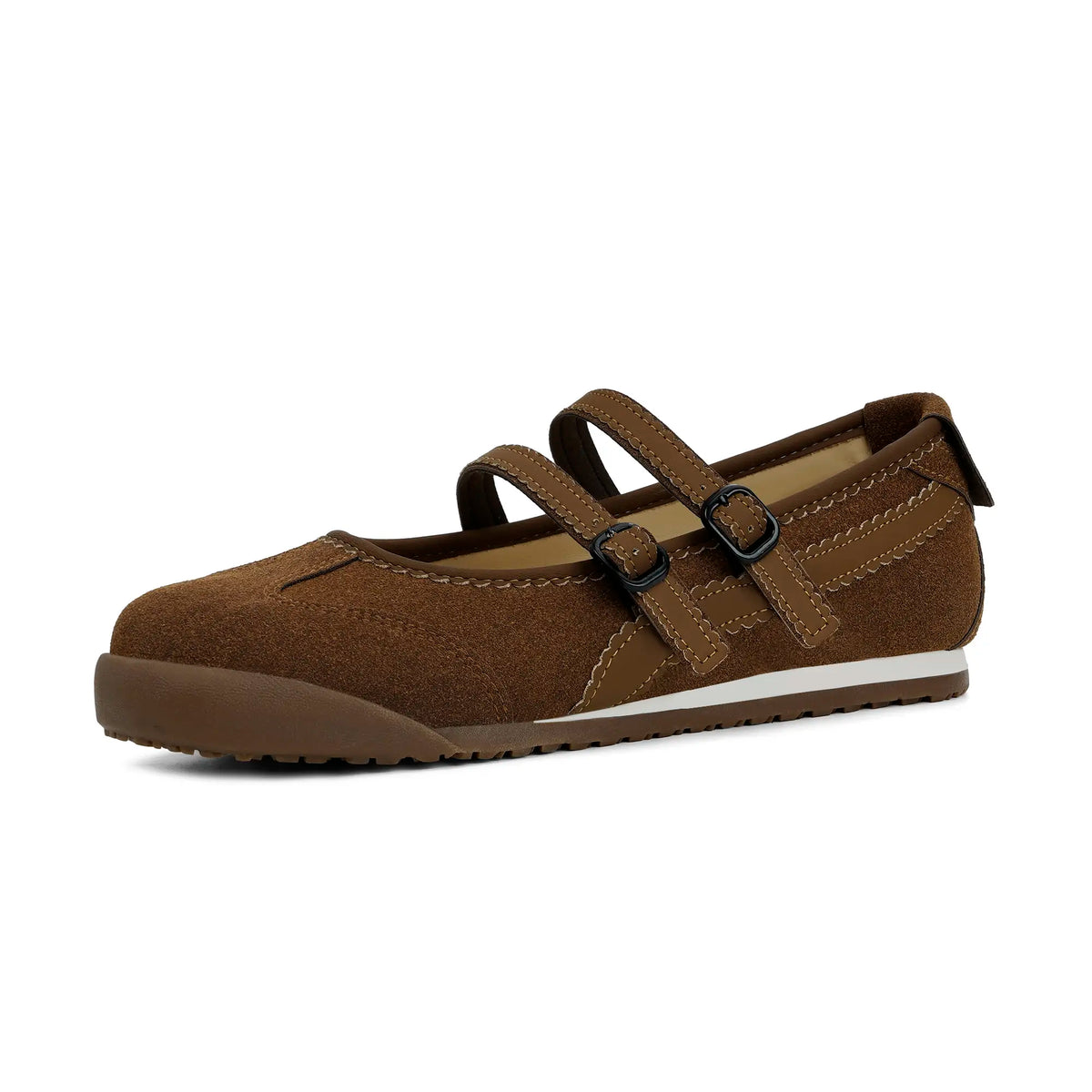 Women's Double Strap Mary Jane Ballet Flats with Scalloped Trim [YQT:ULO-260921-004:48de88d11cf4b4cd]