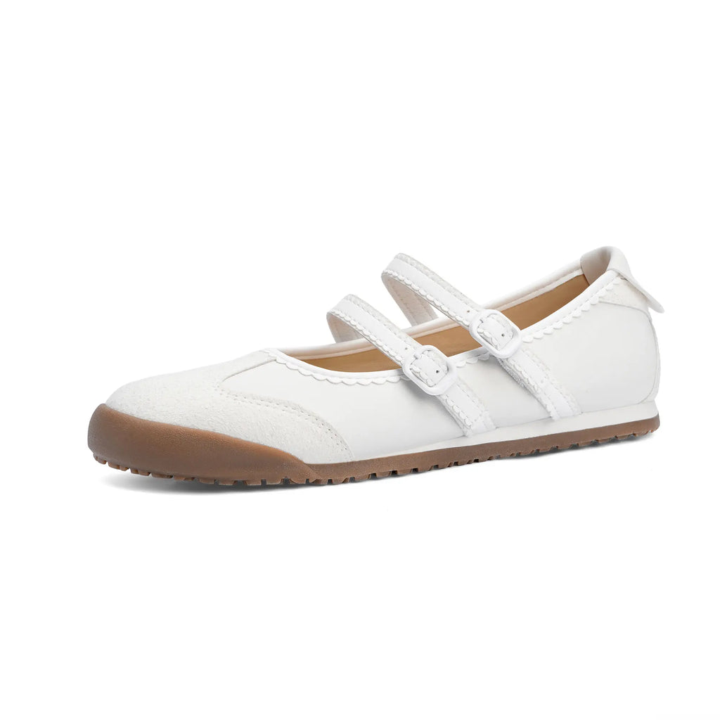 Women's Double Strap Mary Jane Ballet Flats with Scalloped Trim [YQT:ULO-260921-004:5cce14666c0dd825]