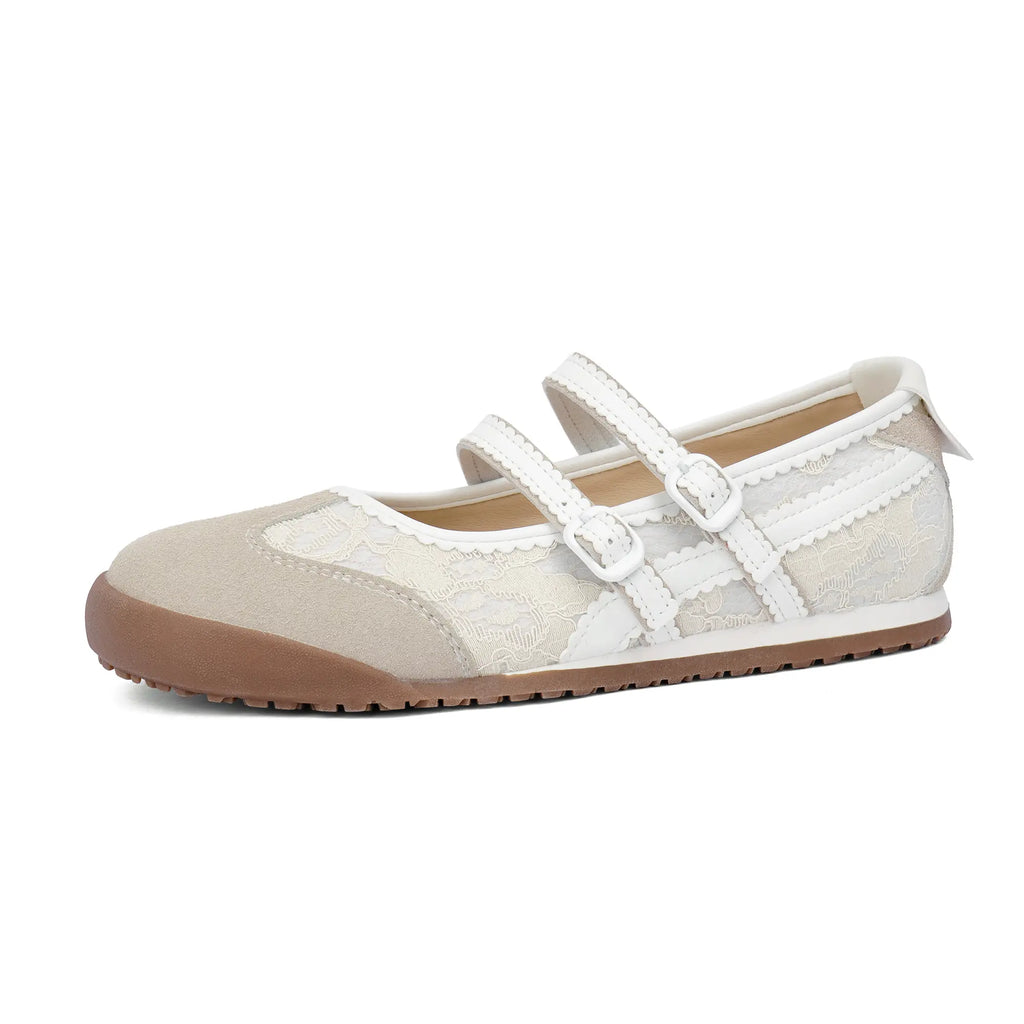 Women's Double Strap Mary Jane Ballet Flats with Scalloped Trim [YQT:ULO-260921-004:65f5325eefadf5cc]
