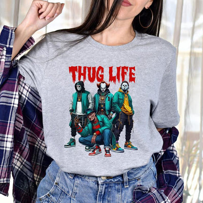 Thug Life Horror Movie Shirt, Halloween Scary Movies Shirt, Funny Horror Killers Shirt