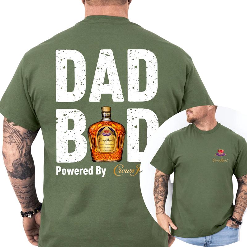 Crown Royal Dad Bod Powered By Coors Light T-shirt Sweatshirt Hoodie 2-Sided