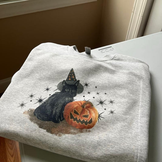 Spooky Cat Crewneck - Vintage Wash