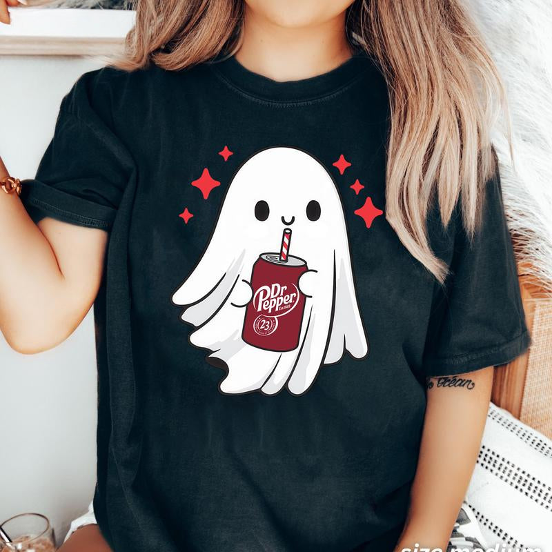 Halloween Ghost Shirt, Ghost Tee, Funny Skeleton Halloween T-Shirt, Spooky Graphic Top, Funny Paranormal Apparel