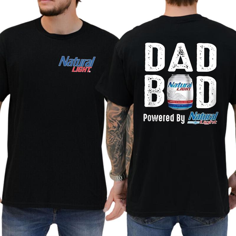 Natural Lite Dad Bod Powered By Coors Light T-shirt Sweatshirt Hoodie 2-Sided