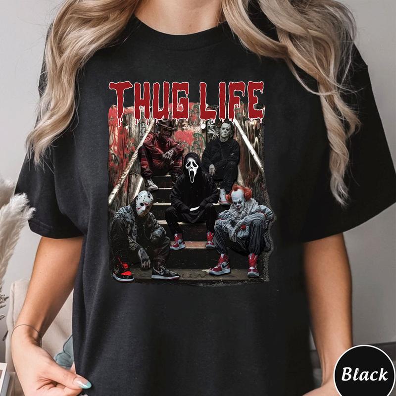 Halloween Horror Characters THUG LIFE Shirt