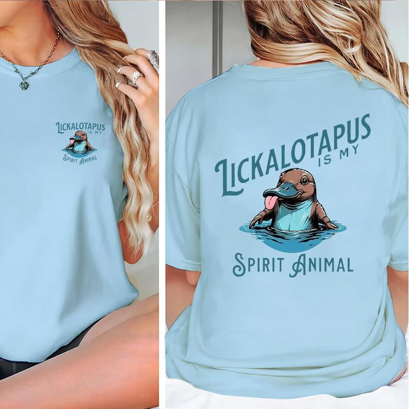 Lickalotapus is my Spirit Animal funny T- shirt Crewneck Menswear