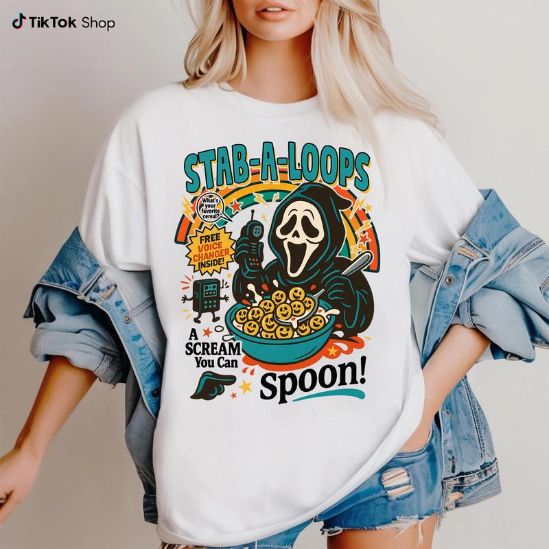 Funny Halloween Graphic T-Shirt, Horror Character Tee, Retro Horror Shirt, Horror Cereal Shirt, Halloween Movie
