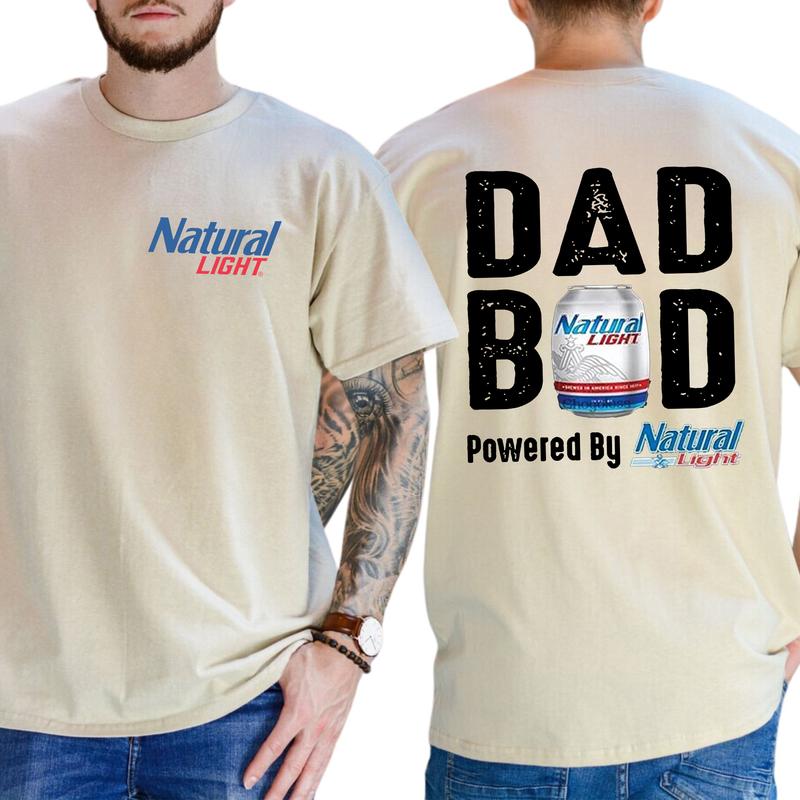 Natural Lite Dad Bod Powered By Coors Light T-shirt Sweatshirt Hoodie 2-Sided