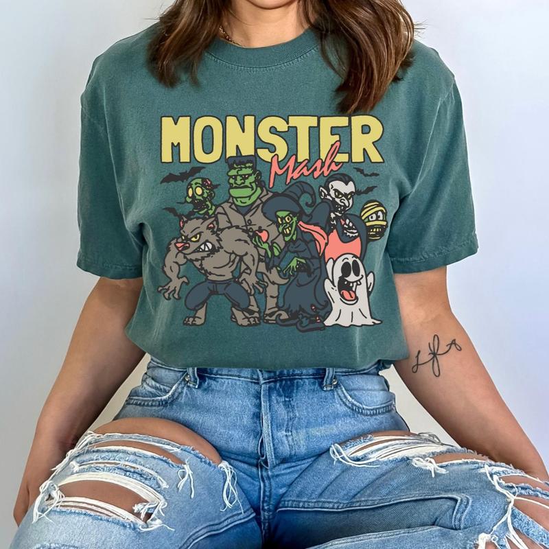 Monster Mash Vintage 90s Comfort Colors Tshirt Multiple Colors