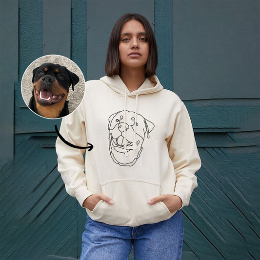 Kapuzenpullover/Sweatshirt mit besticktem Haustierportrait 